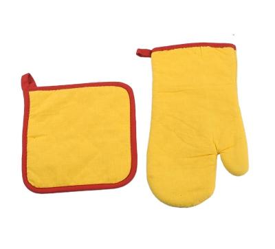 China Wholesale Casual Solid Color Cotton Oven Mitten Kitchen Mittens Logo Customized for sale