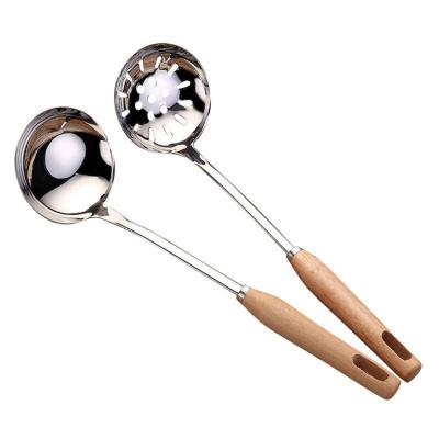 China Best Sustainable Selling Heavy Duty Stainless Steel Deep Soup Spoon Kitchen Cooking Tool For Hot Pot for sale