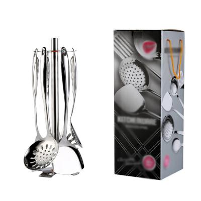 China Newest Sustainable Stainless Steel Cookware Tools Reusable Kitchen Cooking 6 Pieces In 1 Utensils Set for sale