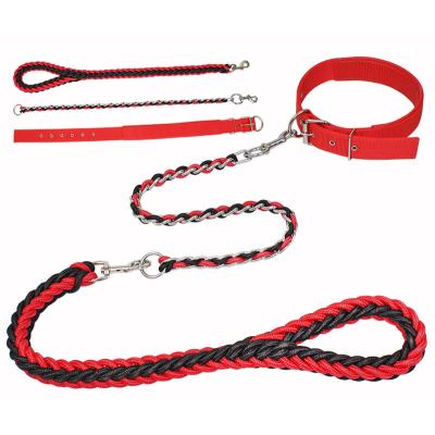 China Lights OEM Quality P Dog Collars Handmade Golden Retriever Heavy Duty Chain Leash for sale