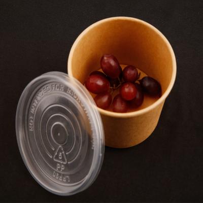 China 8oz 12oz 16oz 26oz Disposable Paper Bowl Packing Cup Eco-friendly Disposable Fruit Salad Bowl With Lid for sale