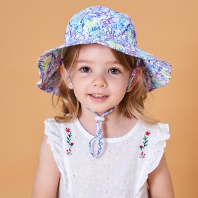 China Summer Panama Baby Beach Hat Hawaii Kids Floral Casual Hat Children Outdoor Swimming UV Fisherman Hat for sale