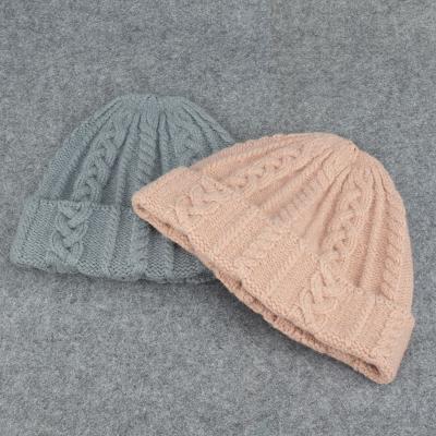 China COMMON Beanies Wholesale Custom Beanie Hat Knitted Cold Warm Logo Women Winter Wool Acrylic Twist Texture for sale