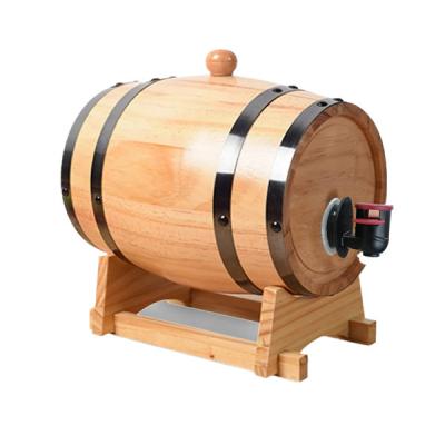 China Decorative beer whiskey carving natural solid OAK wood barrel for family bar with handmade for sale