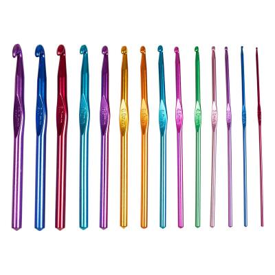 China Factory wholesale aluminum crochet hook hand knitting set household sewing supplies crochet hooks for sale