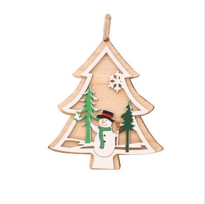 China Wooden Hanging Decoration Christmas Ornament Pendants Christmas Decorations For Home Party New Year for sale