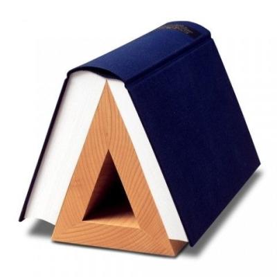 China Wholesale Modern Home Office Triangular Natural Beech Wood Book Stand for sale