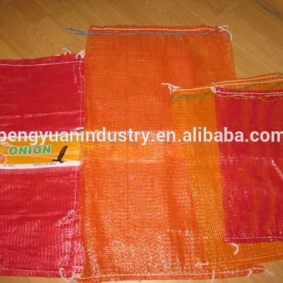 China Recyclable circular pp mesh bag/pp gauze mesh bag tubular /pp mesh bag with label for sale