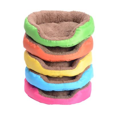 China High Quality Stocked Solid Color Kennel Cat Dog Pet Bed Round Fake Concave For Small And Medium Pets for sale