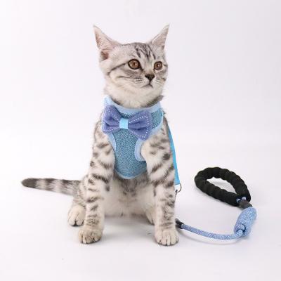 China Sustainable Newcomers Bow Anti-breakaway Vest Chest Type Adjustable Back Cat Harness And Leash for sale