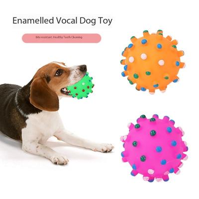 China Viable Factory Supply Direct Dog Vinyl Sounding Small Teeth Thorn Ball Pet Bite Resistant Cleaning Toy for sale