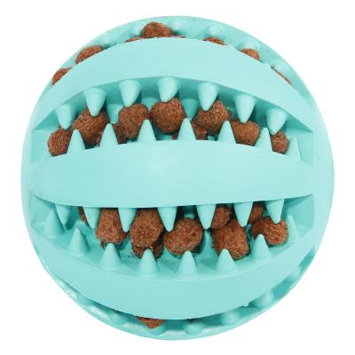 China Sustainable Teddy Puppy Decompression Elastic Rubber Ball Pet Chew Cleaning Molar Leak Proof Dog Toys for sale