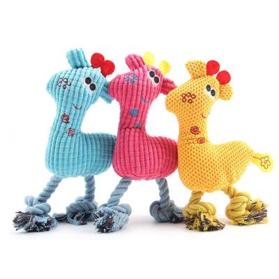 China Cute Interactive Grinding Pet Viable Toys Plush Chewing Corn Deer Sounding Dog Toys for sale