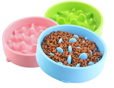 China Wholesale Sustainable Anti Clog Feeder Slow Food Plastic Thickened Practical Dog Cat Feeding Bowl Pet Slow Food Bowl for sale