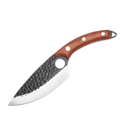 China Stocked Hot-selling Kitchen Knives Stainless Steel With Checker Butcher Wooden Knife for sale