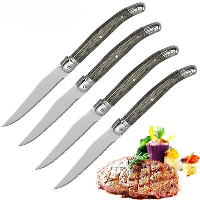 China Factory Sustainable Giveaways Other Dinnerware Sets Steak Knife Black Color Wood Handle for sale