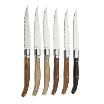 China Viable Shiny Merbau Oak Walnut Olive Kitchen Steak Knives Tableware Dinner Knife for sale