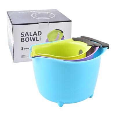 China Counter Sustainable Special Sustainable Fruit Vegetable Plants Home Kitchen Plastic Salad Bowl for sale