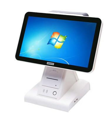 China POS cash register win7 all in one POS system windows pos register machine 32G thermal SSD HDD for sale