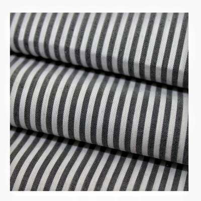 China Anti-Static Cotton Nylon Spandex Classic Men's Black White Striped Fabric for sale