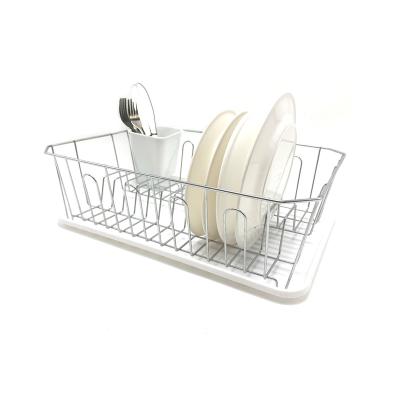 China Viable Dish Drainer Rack With Tray Metal Kitchen Bowl Organizer Storage Dryer Dish Drying Racks for sale