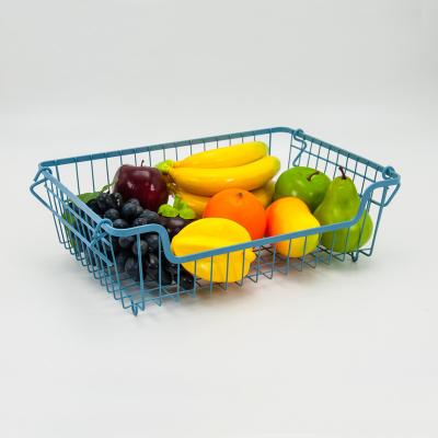 China Sustainable Metal Stackable Basket Fruit Organizer Vegetable Storage Basket for sale