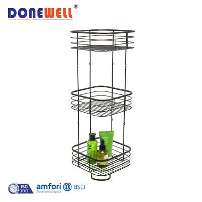 China High Quality Eco-friendly Long Life Span Metal Iron Wire Shower Caddy Removable Bathroom Shelf Corner Bracket for sale