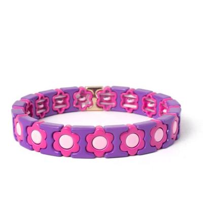 China Geometry Pink Customized Cute Fashion Women Geometry Alloy Sports Bracelet for sale