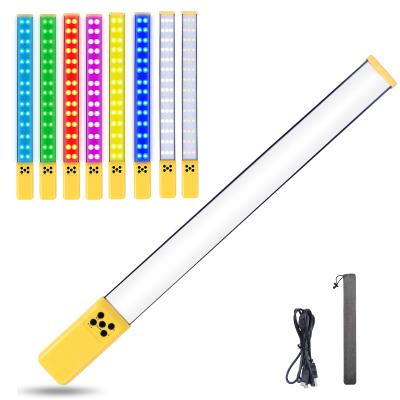 China PORTABLE Handheld RGB LED Video Light Magic Wand Stick Photography Lighting with Built-in Battery and Rechargable 3000K-5700K Adjustable Color for sale