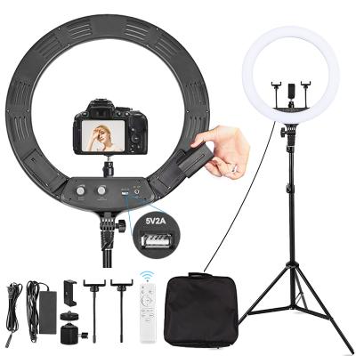 China Photography Self Timer Makeup LED Ring Light with Stand and Phone Holder 18Inch Large Circle Lights Kit for Live Stream Photography for sale