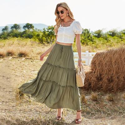 China Anti-static women fashion sportswear high waist layered ruffled skirts for sale