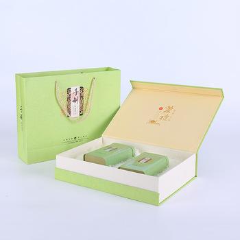 China Recyclable Custom Printed Rectangle Tea Bags Paper Gift Packaging Boxes With Handle for sale