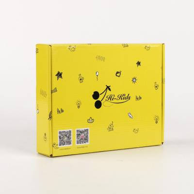 China Customized Recyclable Printed Yellow Corrugated Box Cardboard Shipping Box For Clothes for sale