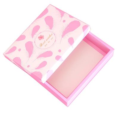 China Recyclable Pink Cute Top Design Paper Box Lid Packaging Gift Box For Birthday Gift for sale