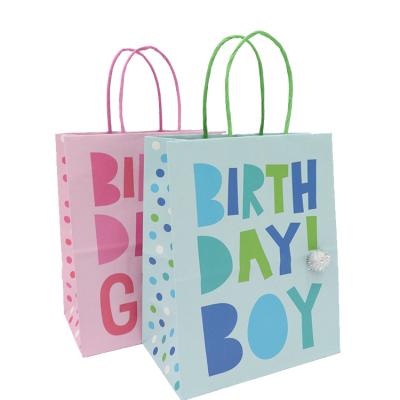 China Recyclable Custom Paper Kraft Bag Birthday Gift Bag for sale