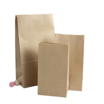 China Recyclable Eco Friendly Kraft Paper Bag Coated Square Oilproof Bottom Bag Tote Takeaway Bag for sale