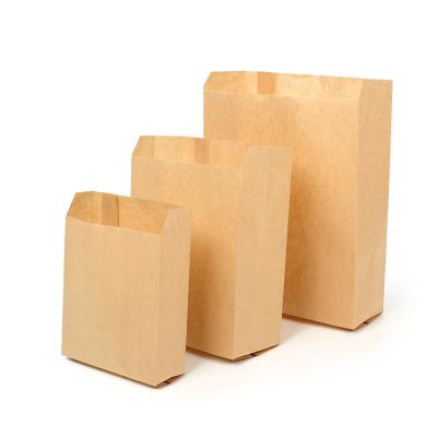 China Recyclable Logo Printing Food Grade Kraft Paper Bag For Baking Bread Take Out Toast Storage Paper Bag for sale