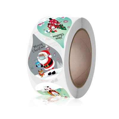 China OEM Store Cartoon Waterproof Custom Online Stickers For Wrapping And Christmas for sale