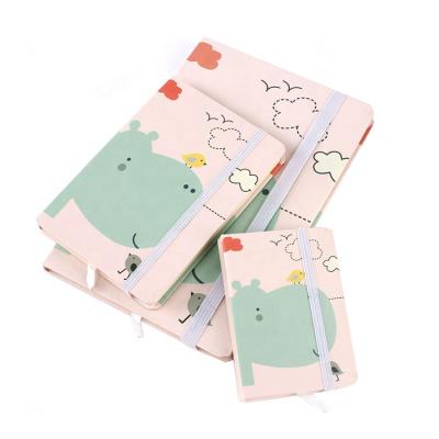 China Wholesale fashionable hardcover book kawaii school supplies hardcover diary notebook with elastic band for sale