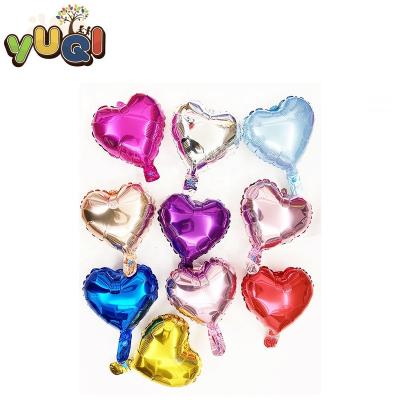 China Party Decor Colorful 11 ​​Inch Heart Shape Valentine's Day Wedding Floating Mylar Balloon for sale