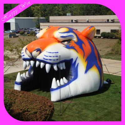 China Product promotion giant inflatable tiger tunnel, large football inflatable helmet, inflatable advertising tiger helmet for sale