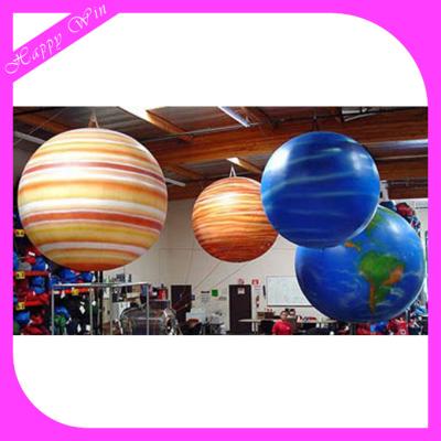 China Promotion activity/advertising inflatable globe balloon with lighting, led inflatable planets balloon for hanging for sale