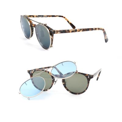 China Fashion Sunglasses Acetate Clip Sunglasses, Cover Flip Up Sunglasses Vintage Sun Glasses for sale