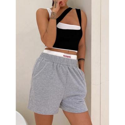 China QUICK DRY Fashion Main Clothes Solid Color Trendy Crop 2 Piece Set Teams Women's Shorts 2 Piece Set for sale