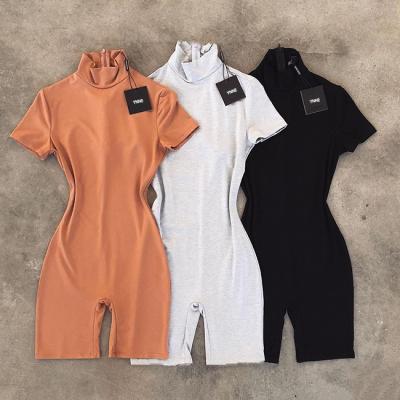 China 2021 Summer QUICK DRY one piece body suits short sleeve romper bodycon rumper jump suits for women yoga jumpsuit for sale