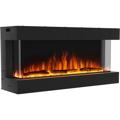 China Modern Luxury Luxstar 64 Inch 3 Sided Indoor Fireplace Wall Mounted Electric Insert Electric Fireplace With Heat for sale