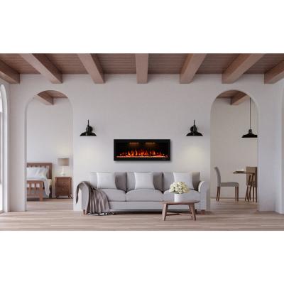 China Hotel Luxstar 50 Inch Home Heaters Built In Wall With Realistic 3D Smoke Effect Recessed Artificial Electric Fireplace for sale