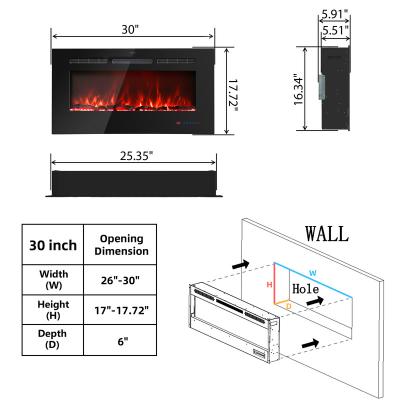 China Wholesale Household 30 Inch Workbench In Fireplace Electric Heaters 13 Color Flames Electric Heater With Remote Control for sale