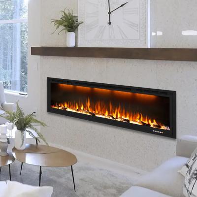 China Hotel Luxstar 84 Inch Super Large Indoor Hanging Fireplace With 3D Smoke Effect Electric Fireplace Burnering Fireplace for sale