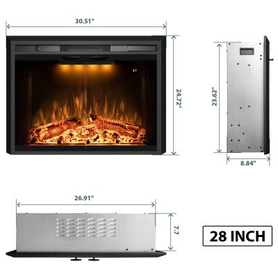 China Real Log Speaker Luxstar 30 Inch Quality Modern Electric Fireplace Insert With Real Log Fire Burning Crackling Sound Electric Fireplace Insert for sale